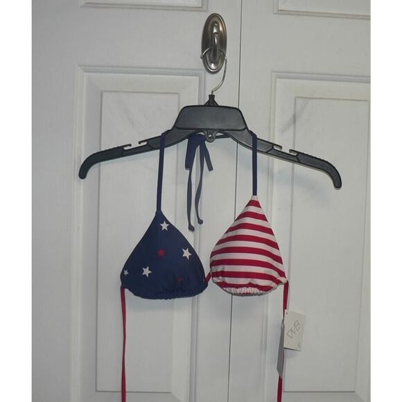 VYB Vicious Young Babes Women's American Flag Triangle Bikini Top Medium  $32 - Picture 1 of 4